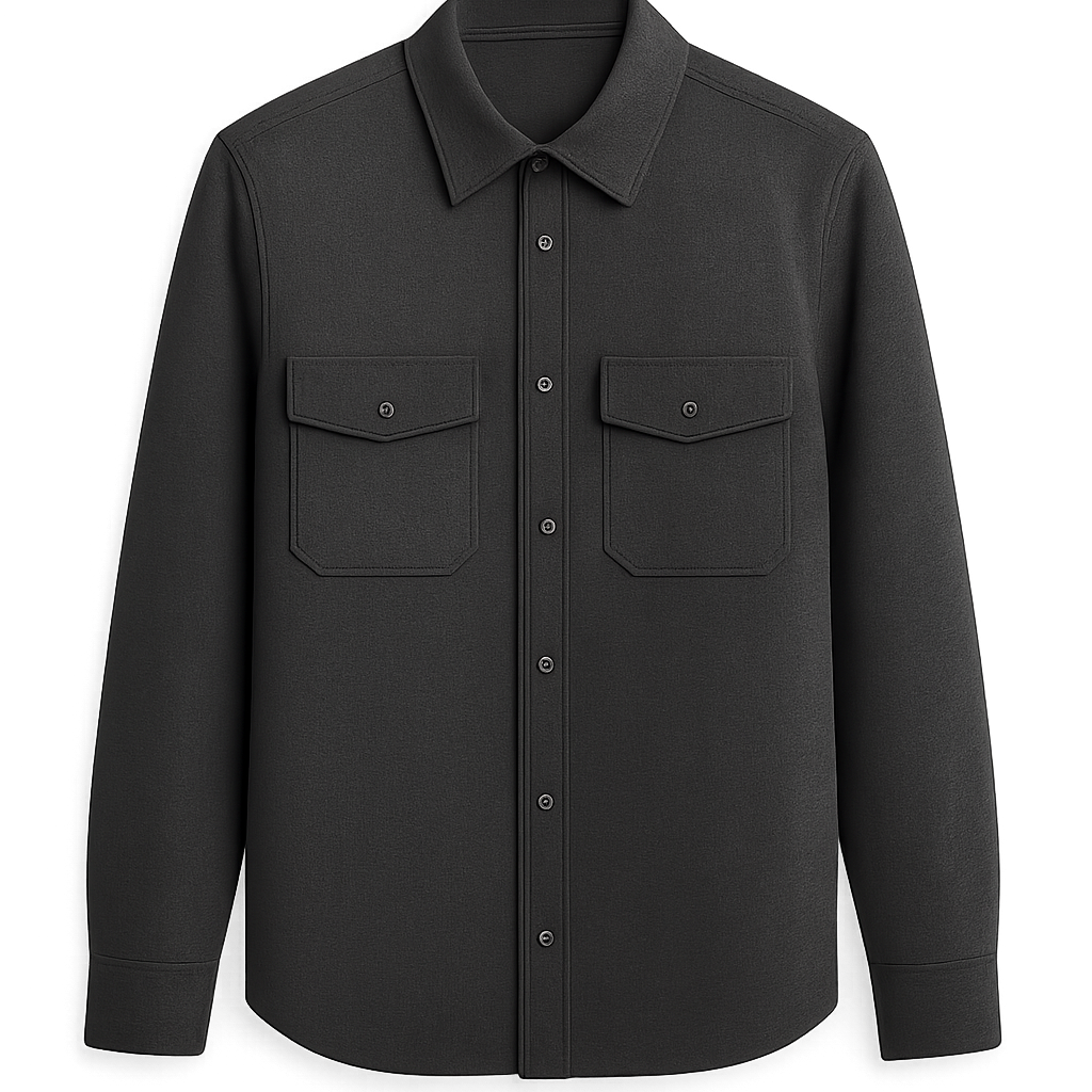 Charcoal Wool Shirt - Amershaw Shirts