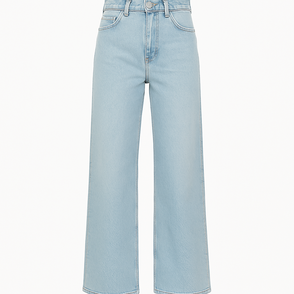Denim Wide-Leg Trousers - Amershaw Pants