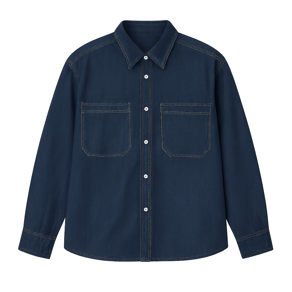 Navy Denim Shirt - Amershaw Shirts