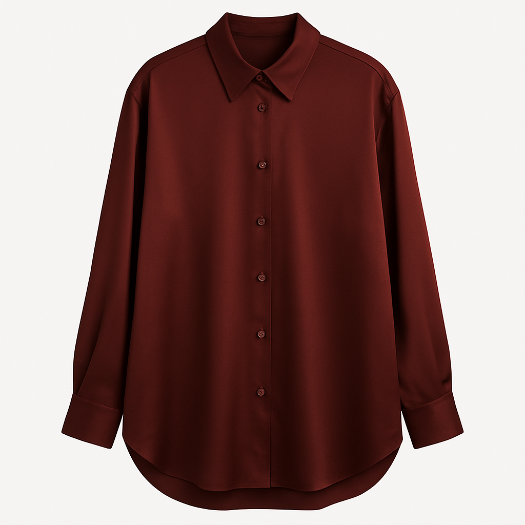 Oxblood Silk Shirt - Amershaw Shirts